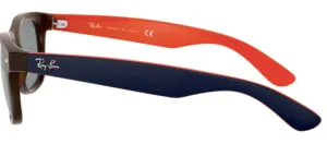 Original Ray-Ban RB2132 New Wayfarer arms, colour 789 · Top blue · orange