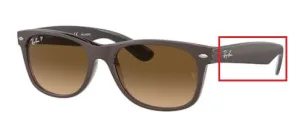 Original Ray-Ban RB2132 New Wayfarer arms, colour 6608 · Brown over clear brown