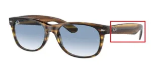 Original Ray-Ban RB2132 New Wayfarer arms, colour 820 · Havana stripped red