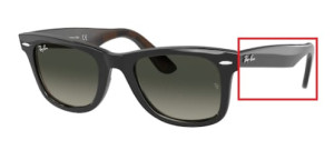 Original Ray-Ban RB2140 Wayfarer arms, colour 1277 · Gray
