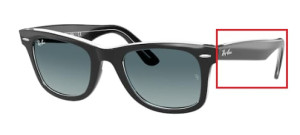Original Ray-Ban RB2140 Wayfarer arms, colour 1294 · Black on clear