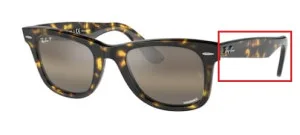 Original Ray-Ban RB2140 Wayfarer arms, colour 1332 · Yellow havana