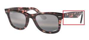 Original Ray-Ban RB2140 Wayfarer arms, colour 1334 · Pink havana