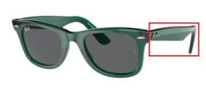 Original Ray-Ban RB2140 Wayfarer arms, colour 6615 · Clear green