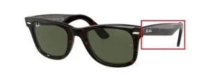 Original Ray-Ban RB2140 Wayfarer arms, colour 902 · Havana