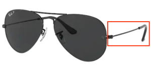 Original Ray-Ban RB3025 Aviator arms, colour 002 · Black