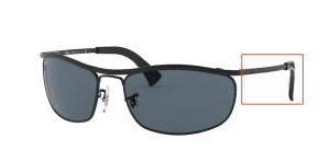 Original Ray-Ban RB3119 Olympian arms, colour 9161 · Demi gloss black/black