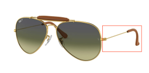 Original Ray-Ban RB3422Q Aviator Craft arms, colour 001/M9 · Brown light leather on arista