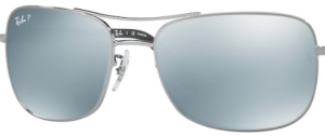 Original lenses Ray-Ban RB3515, colour Y4 · Green mirror silver polarized · plastic