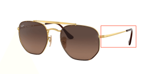 Original Ray-Ban RB3648 The Marshal arms, colour 9104 · Havana