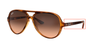 Original Ray-Ban RB4125 Cats arms, colour 820 · Stripped red havana