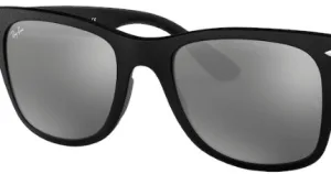 Original lenses Ray-Ban RB4195 Wayfarer Liteforce, colour 88 · Gray silver mirror · plastic