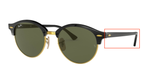 Original Ray-Ban RB4246 Clubround arms, colour 901 · Black