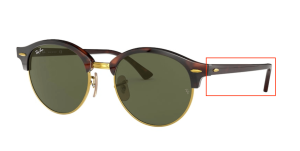 Original Ray-Ban RB4246 Clubround arms, colour 990 · Red havana