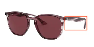 Original Ray-Ban RB4306 arms, colour 6431 · Striped bordeaux havana