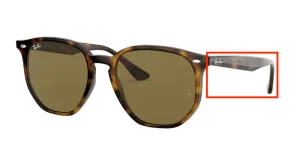 Original Ray-Ban RB4306 arms, colour 710 · Havana light