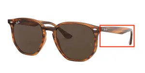 Original Ray-Ban RB4306 arms, colour 820 · Stripped red havana