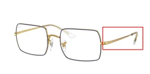 Original Ray-Ban RB1969V Rectangle arms, colour 3105 · Blue on legend gold