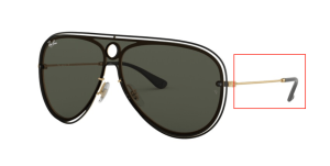 Original Ray-Ban RB3605 arms, colour 187 · Gold black shiny