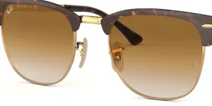 Original lenses Ray-Ban RB3716 Clubmaster Metal, colour 51 · Brown light gradient