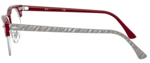Original Ray-Ban RB3946V Clubmaster Oval arms, colour 8050 · Wrinkled beige on bordeaux