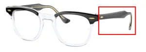 Original Ray-Ban RB5398 Hawkeye arms, colour 2034 · Top black on clear