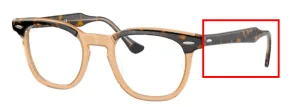 Original Ray-Ban RB5398 Hawkeye arms, colour 8109 · Havana on clear brown