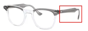 Original Ray-Ban RB5398 Hawkeye arms, colour 8111 · Gray on trasparent