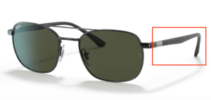 Original Ray-Ban RB3670 arms, colour 002 · Black