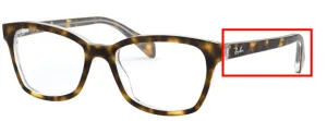 Original Ray-Ban RB1591 Junior arms, colour 3805 · Havana on clear
