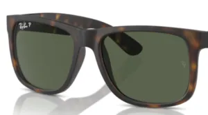 Original lenses Ray-Ban RB4165 Justin, colour 9A · Green polarized · plastic