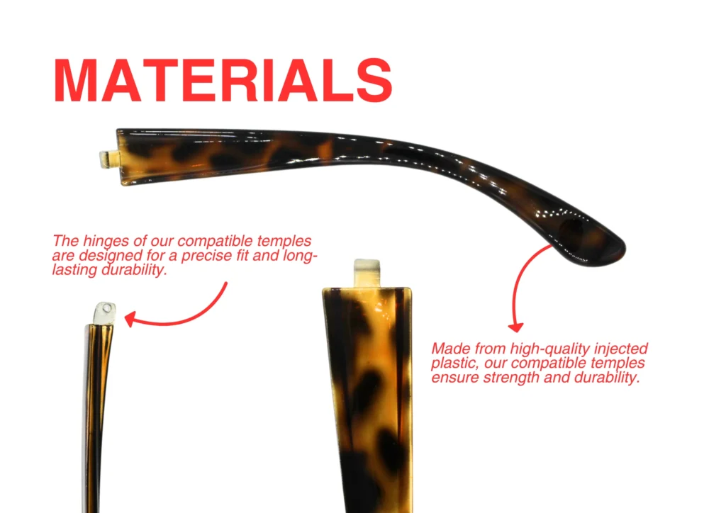 Compatible arms for Ray-Ban RB4068 – materials