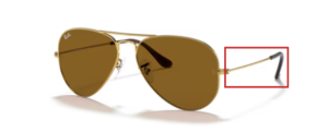 Original Ray-Ban RB3025 Aviator arms, colour 001/33 · Arista gold