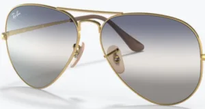 Original lenses Ray-Ban RB3689 Aviator Metal II, colour GF · Clear gradient blue gradient gray