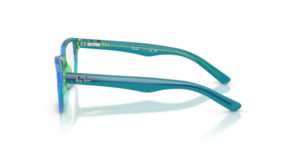 Original Ray-Ban RB1555 arms, colour 3996 · Clear blue & green