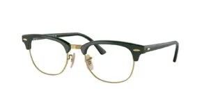 Original Ray-Ban RB5154 Clubmaster arms, colour 8233 · Green on gold